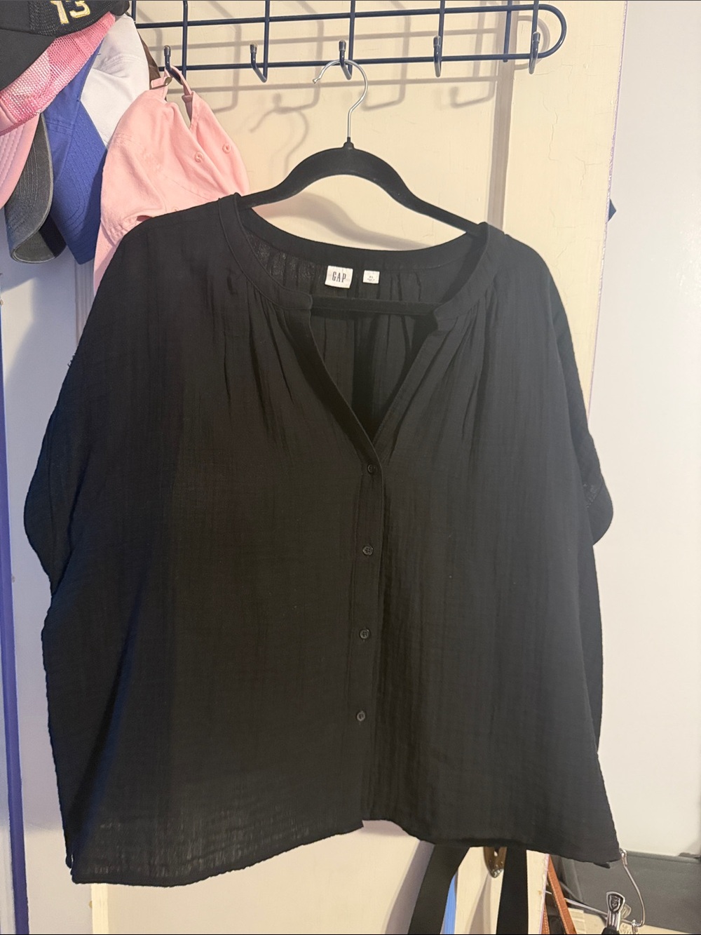 GAP Black Button-Front Women’s Top
